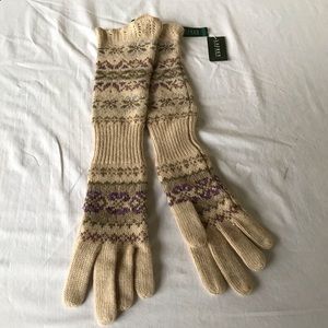 NWT Lauren Ralph Lauren Long Fair Isle Gloves